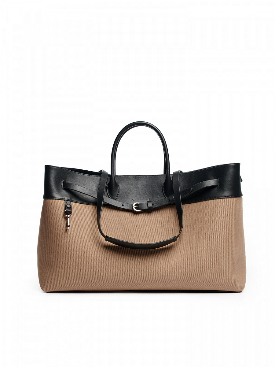 Сумка PROUN L Beige/black, фото №4
